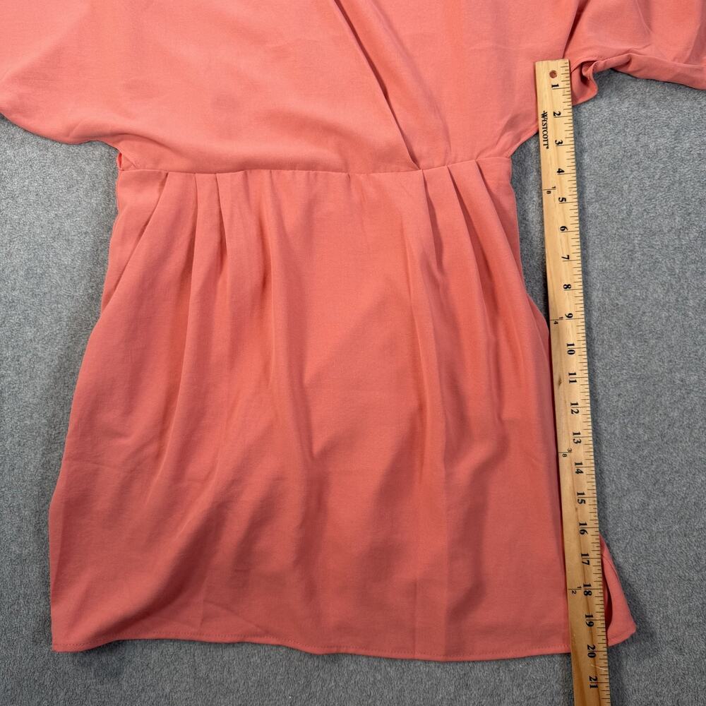 DO+BE Women's Medium Coral V-Neck Short Dress Kimono Sleeve with Pockets New - Picture 12 of 15